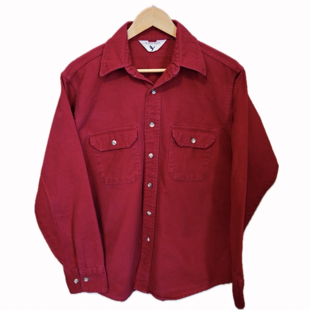 Black Duck Red thick button down